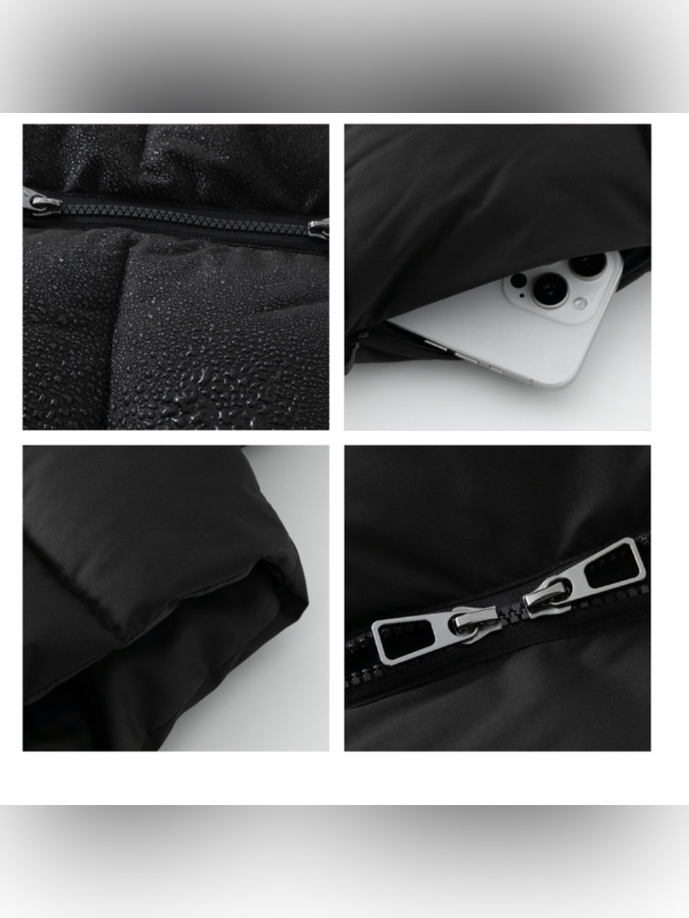 Puffit London Hooded Black Long Puffer Vest - Picture 6 of 16